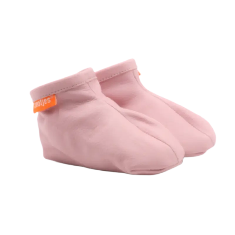 Anti-slip schoentjes , Sok sloffen van - Oudroze konijn – baby -slofje