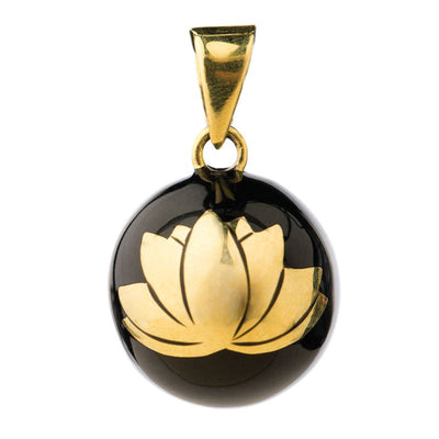 Bola hanger Black With Gold Lotus