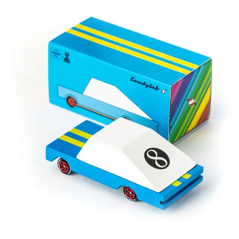Candylab Candycar World Racer Blue #8 | Houten Speelgoedauto ...
