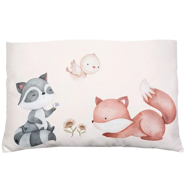 Designed4Kids kussen Woodland Friends wasbeer en vos