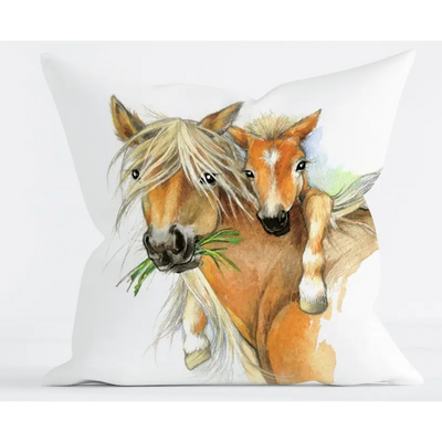 Designed4Kids kussen paardje met veulen bruin