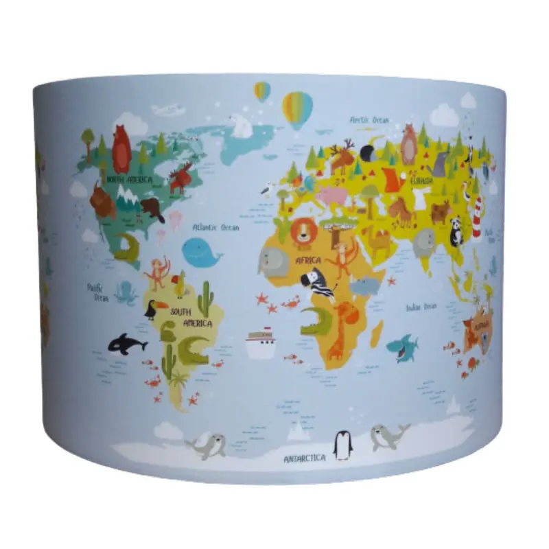 Designed4Kids hanglamp wereldkaart dieren