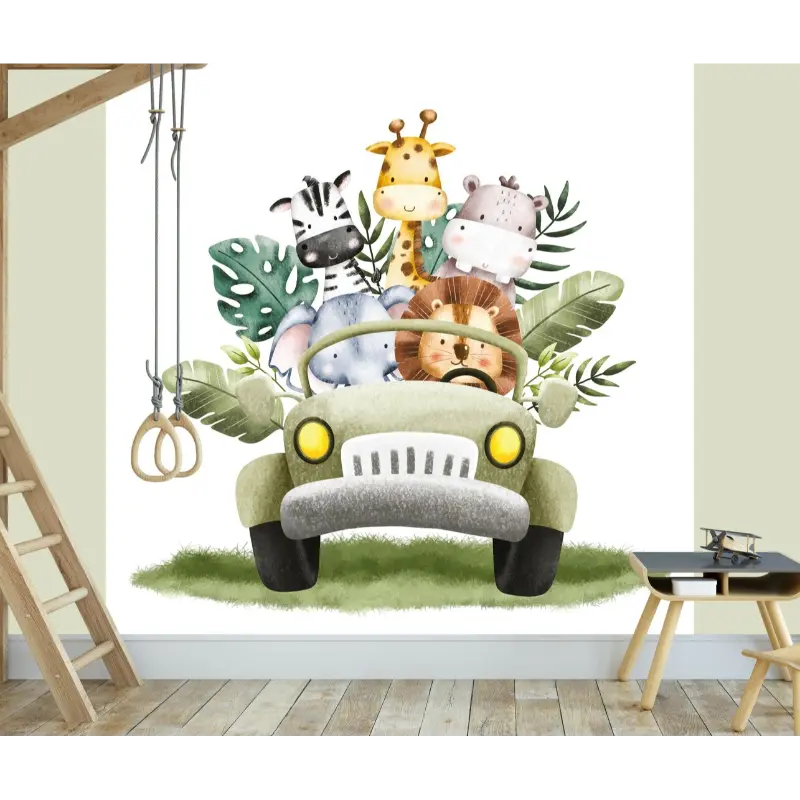 Designed4Kids wandvullend behang kinderkamer jeep safari