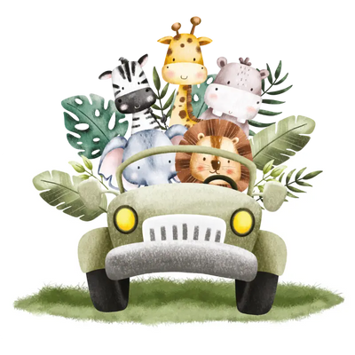 Designed4Kids wandvullend behang kinderkamer jeep safari