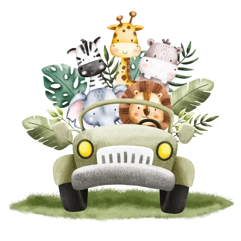 Designed4Kids wandvullend behang kinderkamer jeep safari