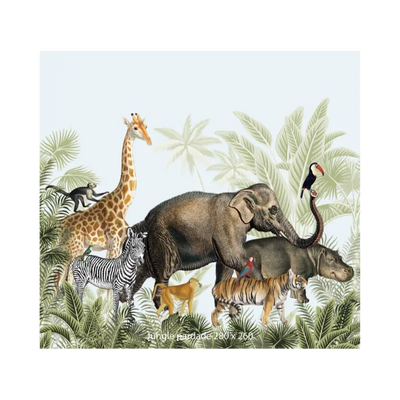 Designed4Kids wandvullend behang kinderkamer jungle parade