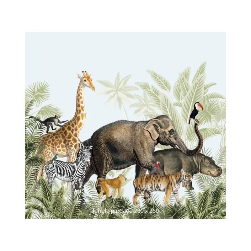 Designed4Kids wandvullend behang kinderkamer jungle parade