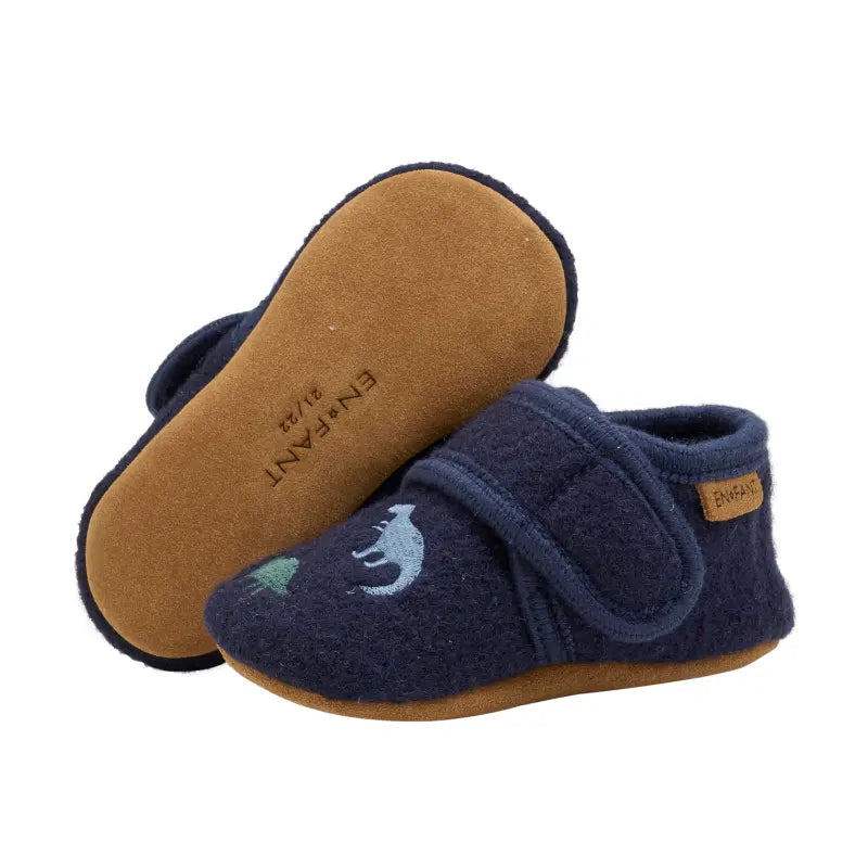 En Fant babyslofjes wol borduursel Navy