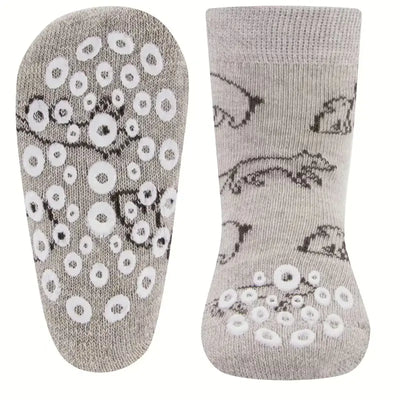 Ewers antislip sokken Krabbelfix Waldtiere Beige