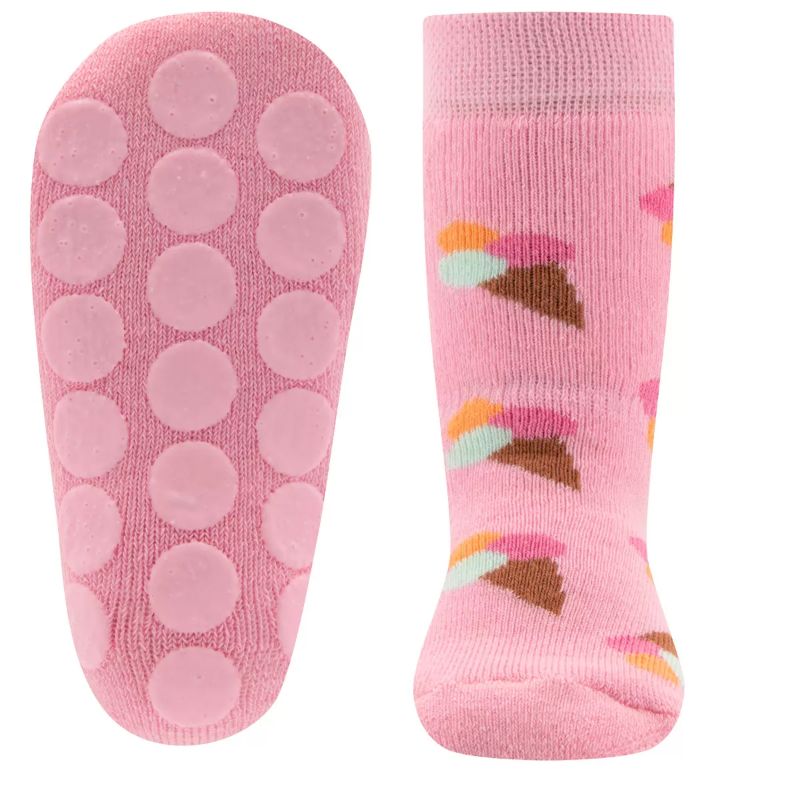 Ewers antislip sokken 2-pack IJsje met stippen roze