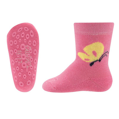 Ewers antislip sokken Krabbelfix vlinder roze