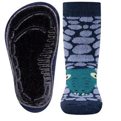 Ewers antislip sokken Stoppi softstep Krokodil marineblauw