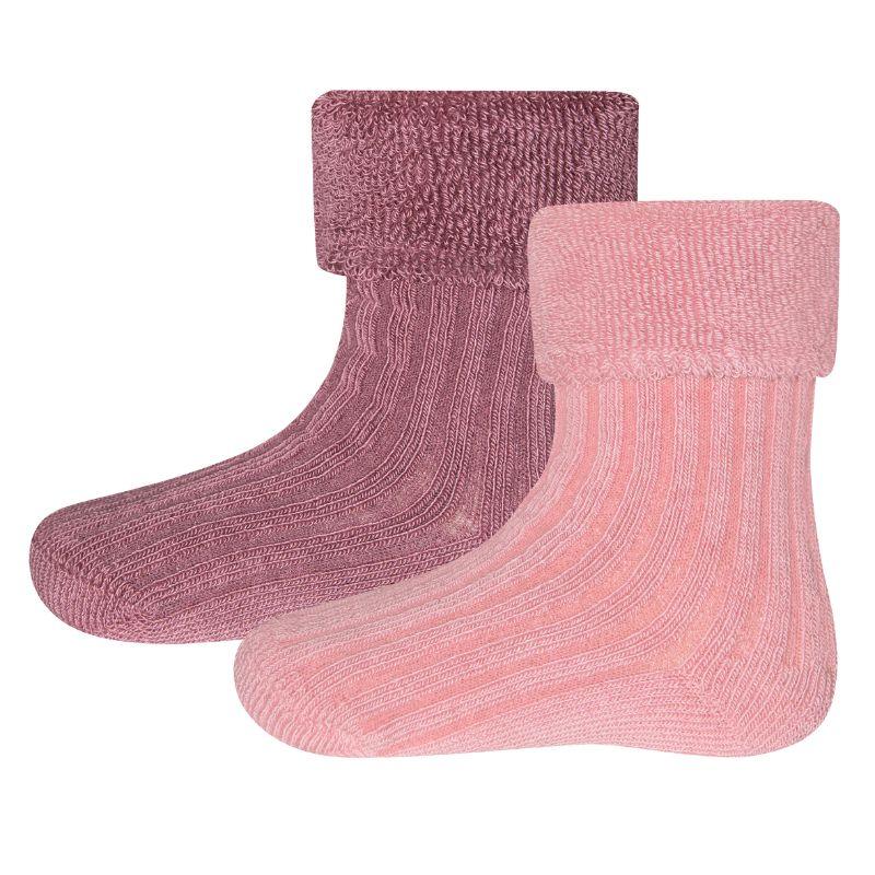 Ewers sokken 2-pack structuur roze