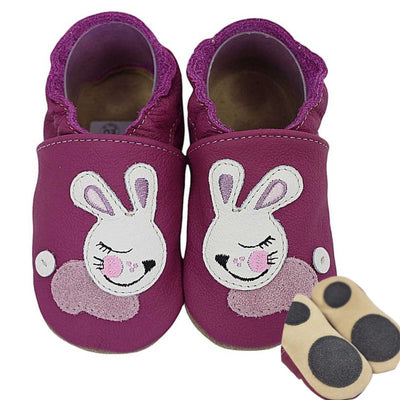 Hobea babyslofjes extra antislip Hase lila