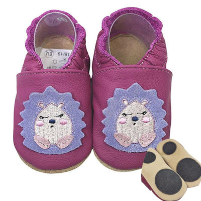 Hobea babyslofjes extra antislip Igel lila