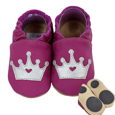 Hobea babyslofjes extra antislip Krone lila