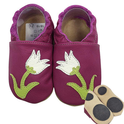 Hobea babyslofjes extra antislip Tulpe lila