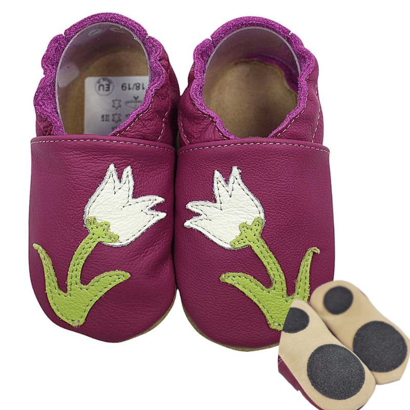 Hobea babyslofjes extra antislip Tulpe lila