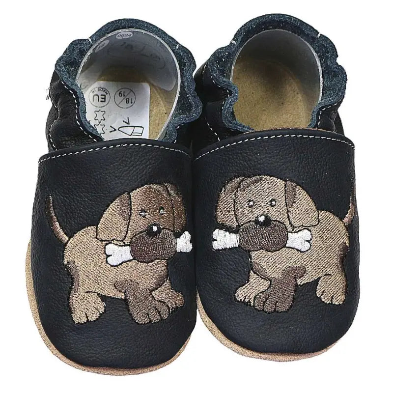 Hobea babyslofjes Hund schwarz