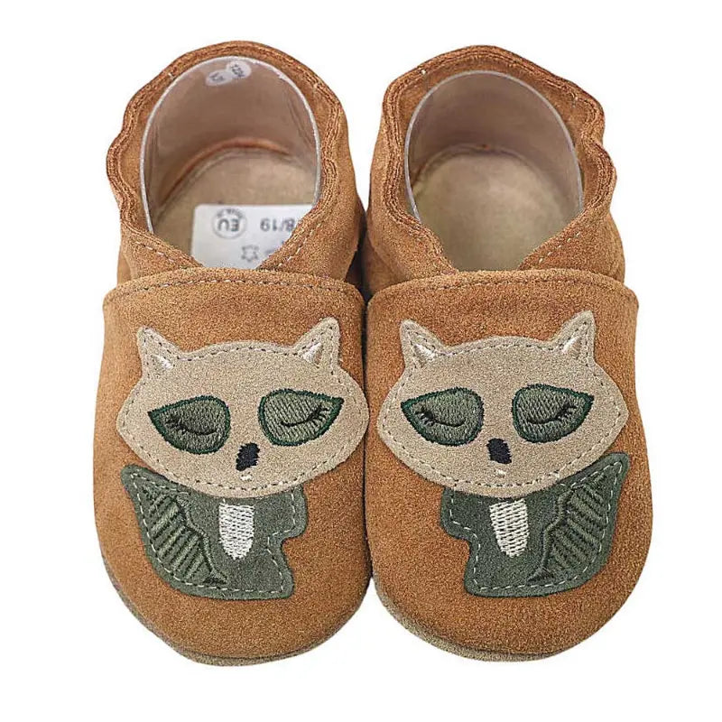 Hobea babyslofjes Waschbär braun