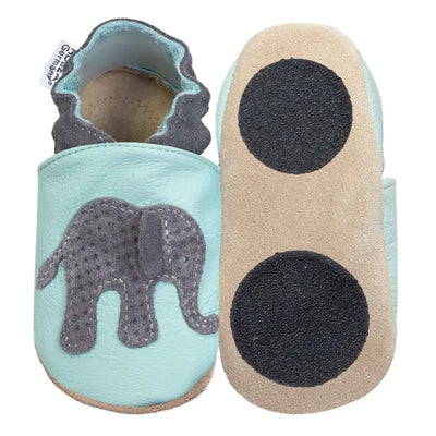 Hobea babyslofjes extra antislip Elefant hellblau