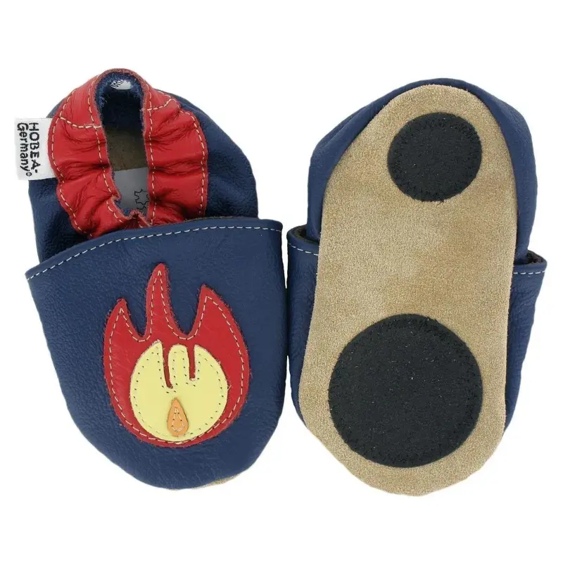 Hobea babyslofjes extra antislip Feuerwehr mit Feuer