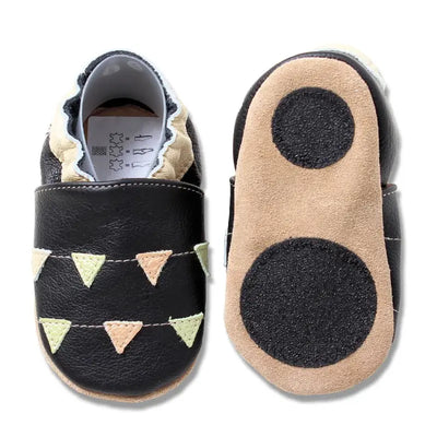 Hobea babyslofjes extra antislip Girlanden schwarz