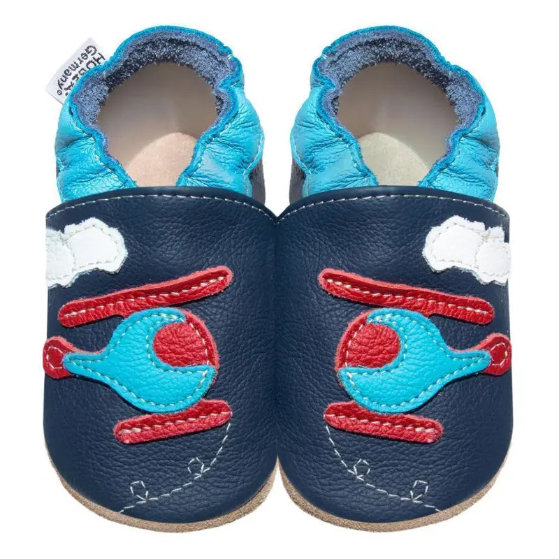 Hobea babyslofjes extra antislip Hubschrauber Hubi