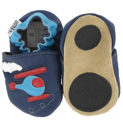 Hobea babyslofjes extra antislip Hubschrauber Hubi