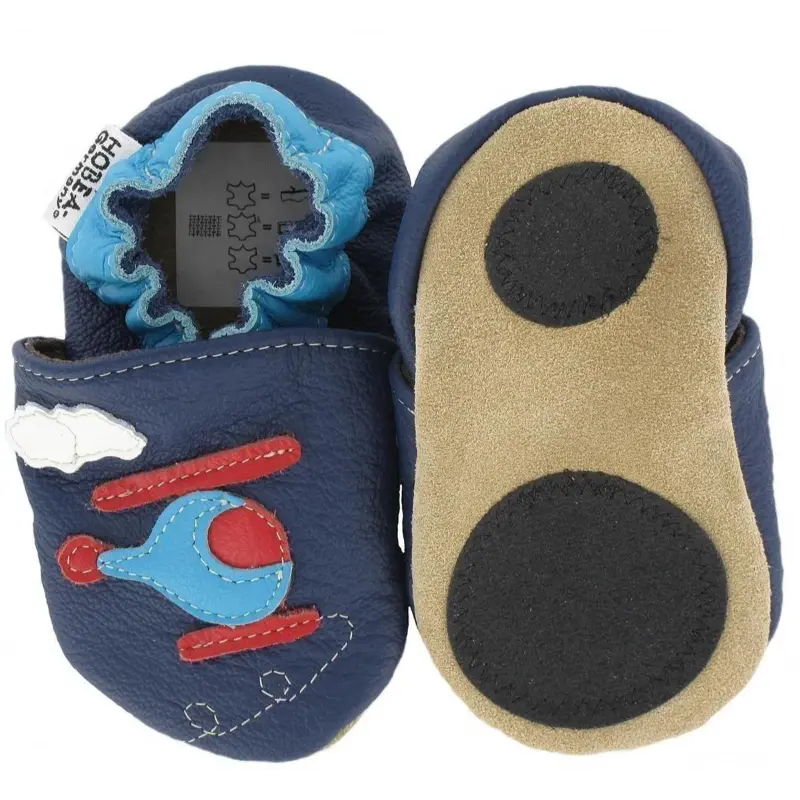 Hobea babyslofjes extra antislip Hubschrauber Hubi