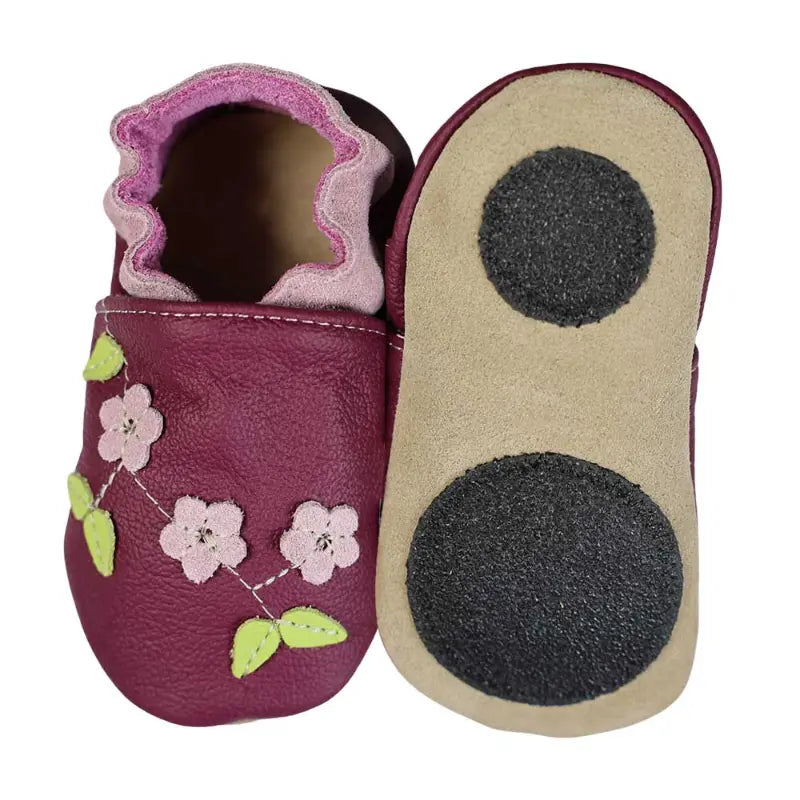 Hobea babyslofjes extra antislip Kirschblüten lila