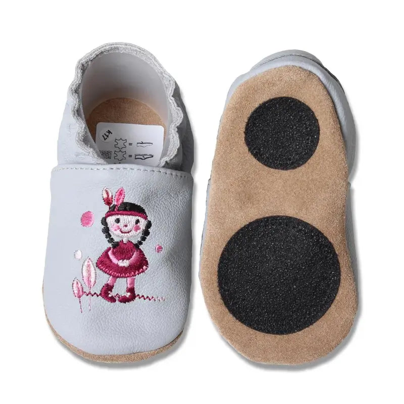 Hobea babyslofjes extra antislip Mädchen grau