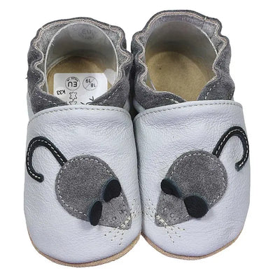 Hobea babyslofjes extra antislip Maus grau