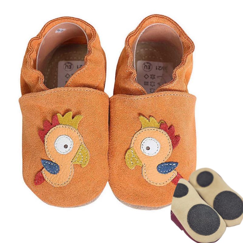 Hobea babyslofjes extra antislip Papagei orange