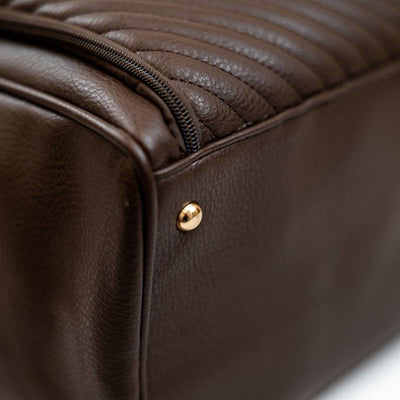 Isoki verzorgingstas double zip satchel Diagonal Quilted Chocolate