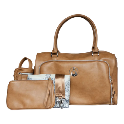 Isoki verzorgingstas double zip satchel Latte