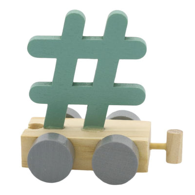 JeP kids houten treinletter # hashtag