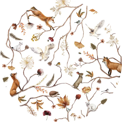 Kikki Belle vloerkleed vinyl Playfull Forest - white