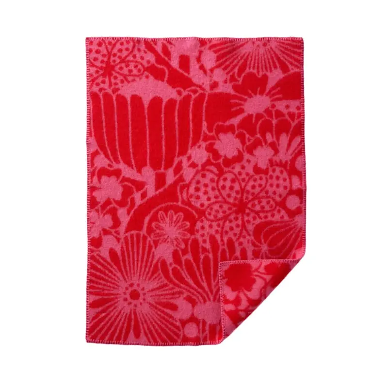 Klippan wiegdeken wol - Clover rood