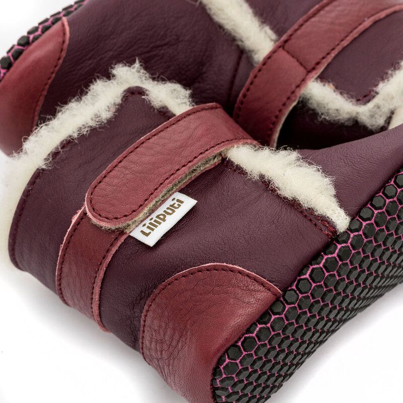 Liliputi Soft Paws babylaarsjes Booties Burgundy