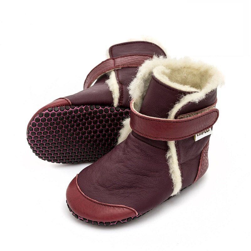 Liliputi Soft Paws babylaarsjes Booties Burgundy