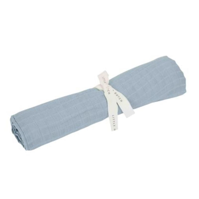 Little Dutch swaddle doek 120 cm Pure Denim Blue