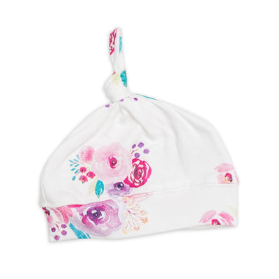 Lulujo Hello World Swaddle & Hat - Posies