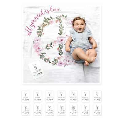 Lulujo Swaddle & Cards - All you need is Love