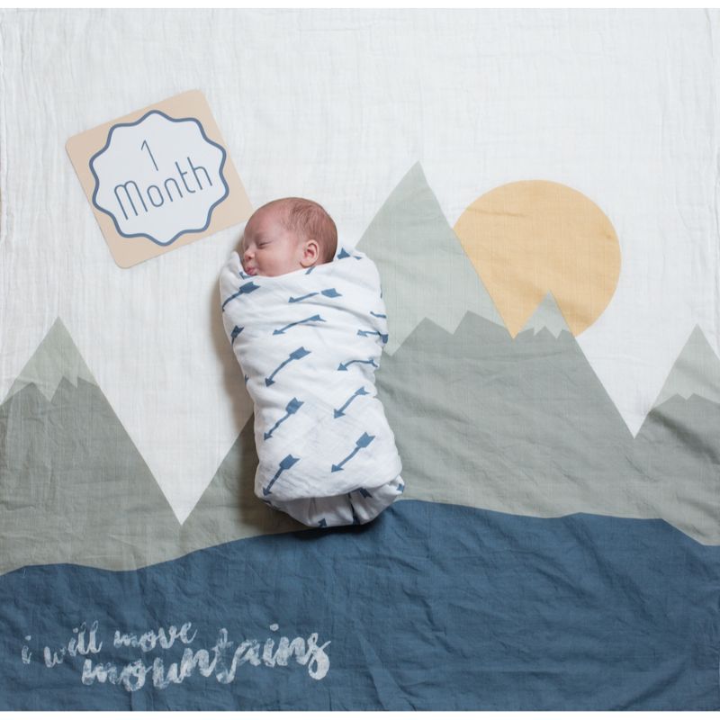 Lulujo Swaddle & Cards - I will move mountains