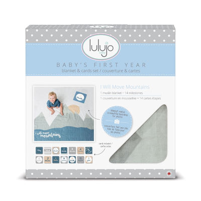 Lulujo Swaddle & Cards - I will move mountains