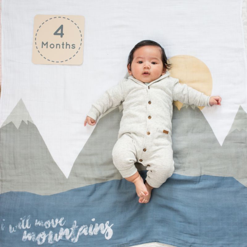 Lulujo Swaddle & Cards - I will move mountains