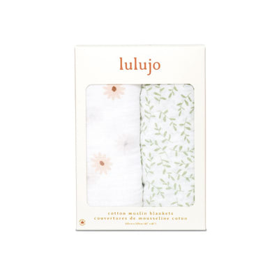 Lulujo swaddle 2-pack Daisies & Greenery