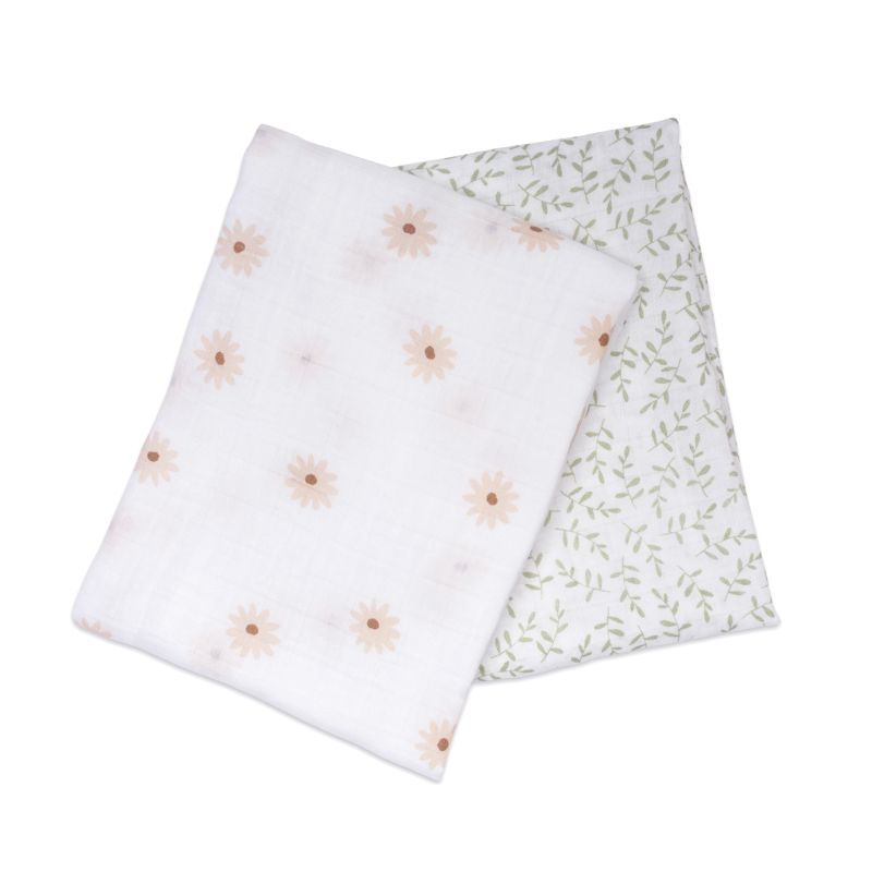 Lulujo swaddle 2-pack Daisies & Greenery