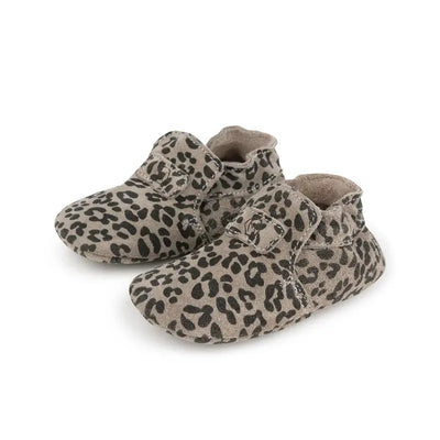 Mavies babyslofjes First Steps Leopard Grey